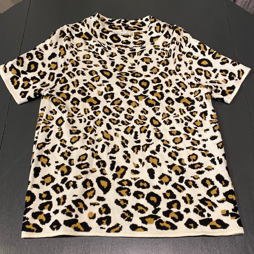 Leopard Short Sleeve Sweater - XL